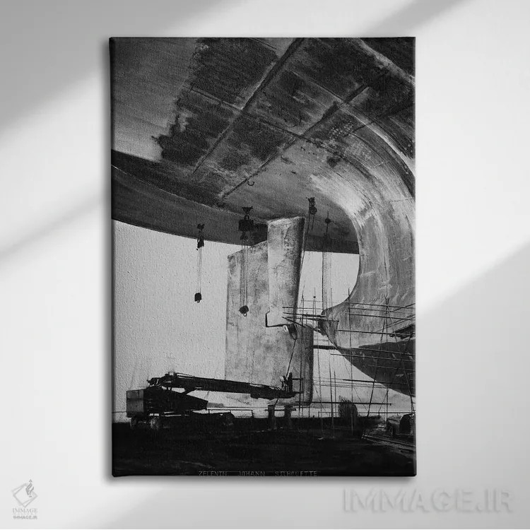 تابلو دکوراتیو سیلوئت اثر یوهان زلنین - نمای روبهرو روی دیوار