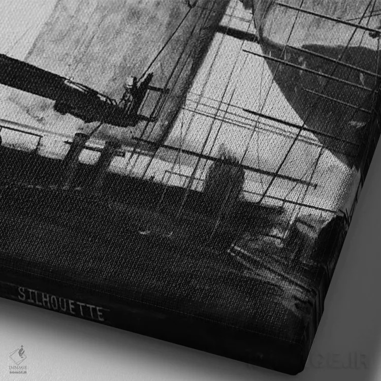 تابلو دکوراتیو سیلوئت اثر یوهان زلنین - نمای نزدیک بافت بوم