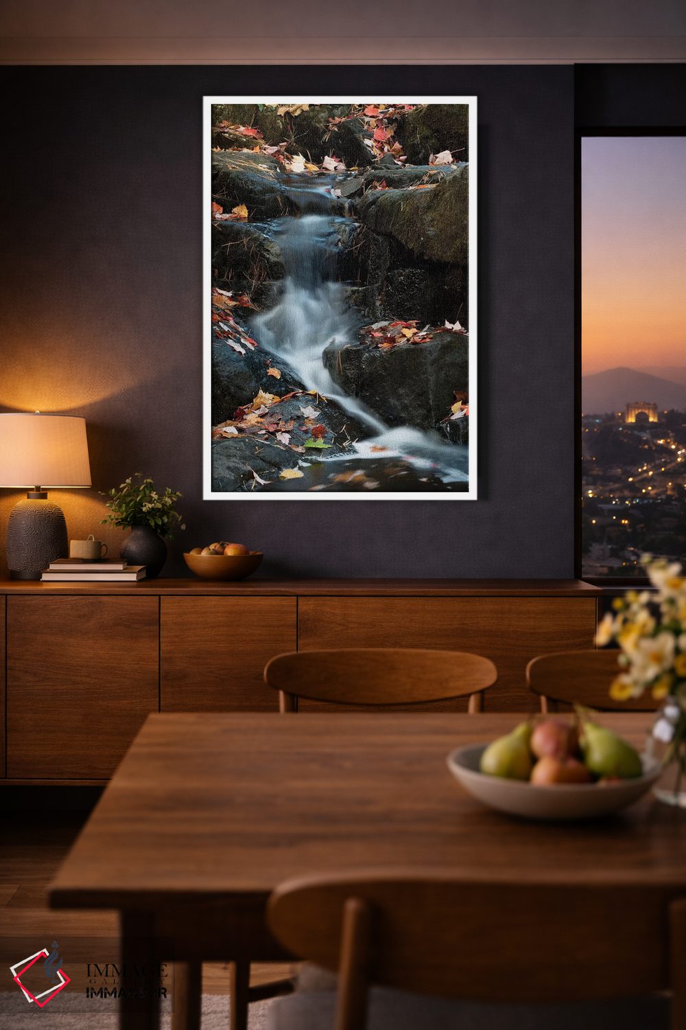 تابلو دکوراتیو Maine. Autumn leaves along small waterfall on Duck Brook… اثر جودیت زیمرمن - D2W