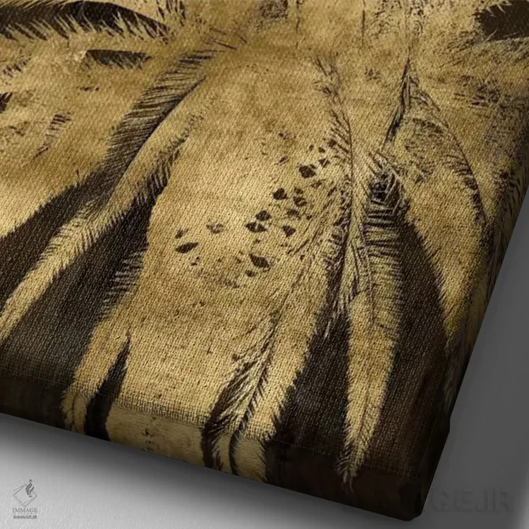 تابلو مدرنی نخل های طلایی II اثر کیت بنت - نمای نزدیک بافت بوم