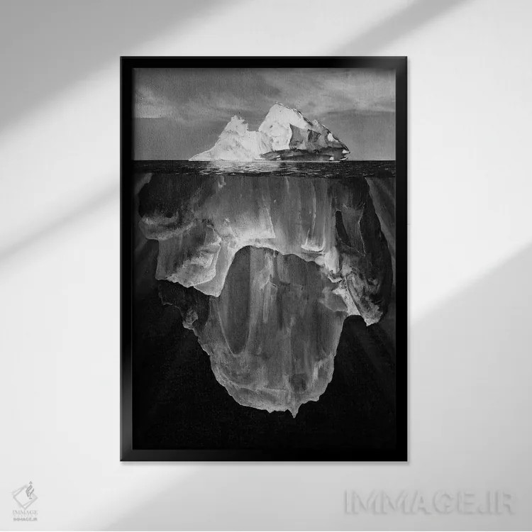 تابلو دکوراتیو کوه یخ اثر یوهان زلنین - نمای قابدار مشکی