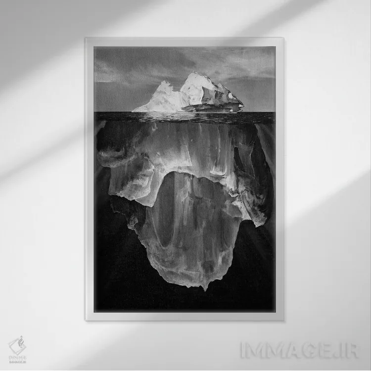 تابلو دکوراتیو کوه یخ اثر یوهان زلنین - نمای قابدار سفید