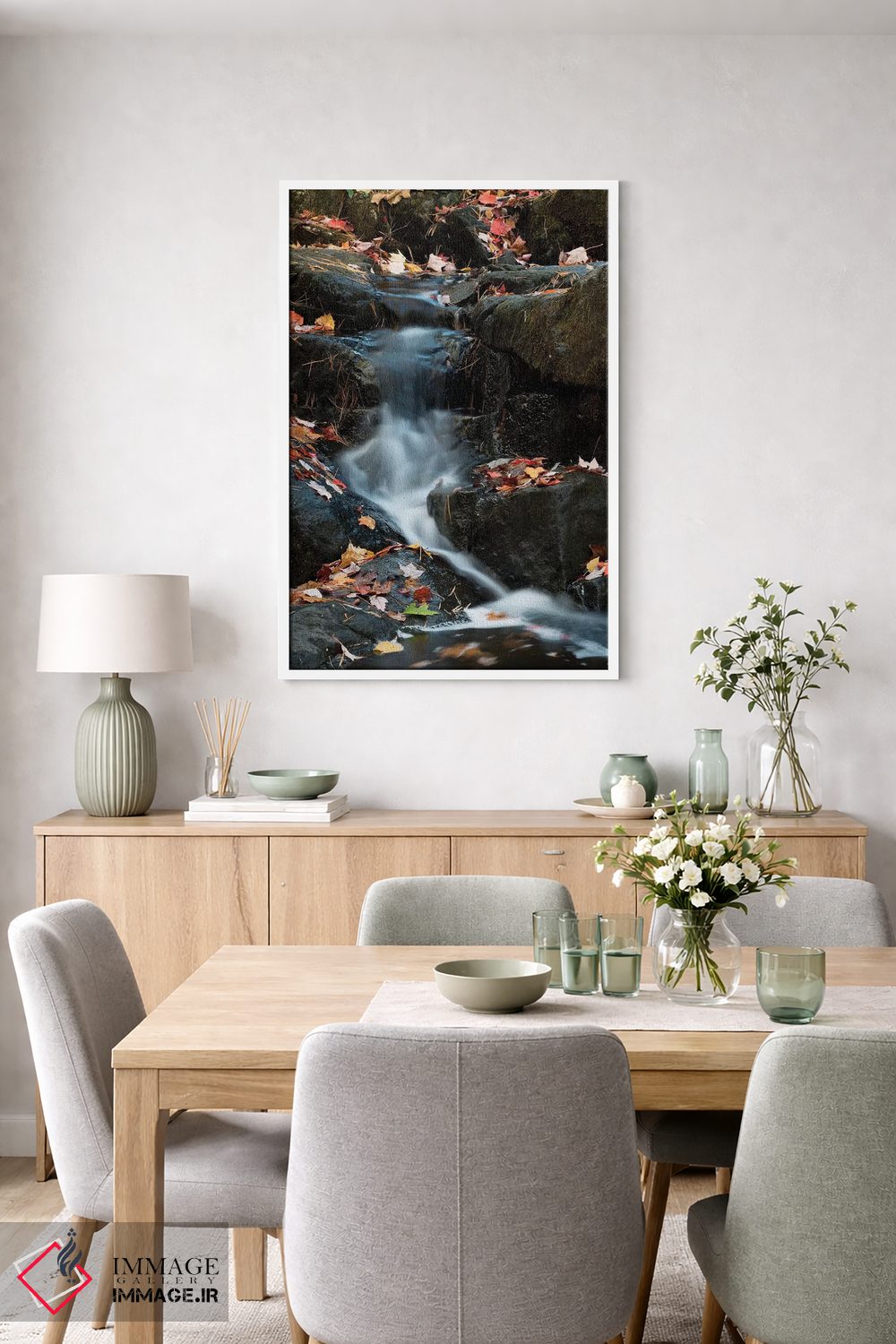 تابلو دکوراتیو Maine. Autumn leaves along small waterfall on Duck Brook… اثر جودیت زیمرمن - D6W