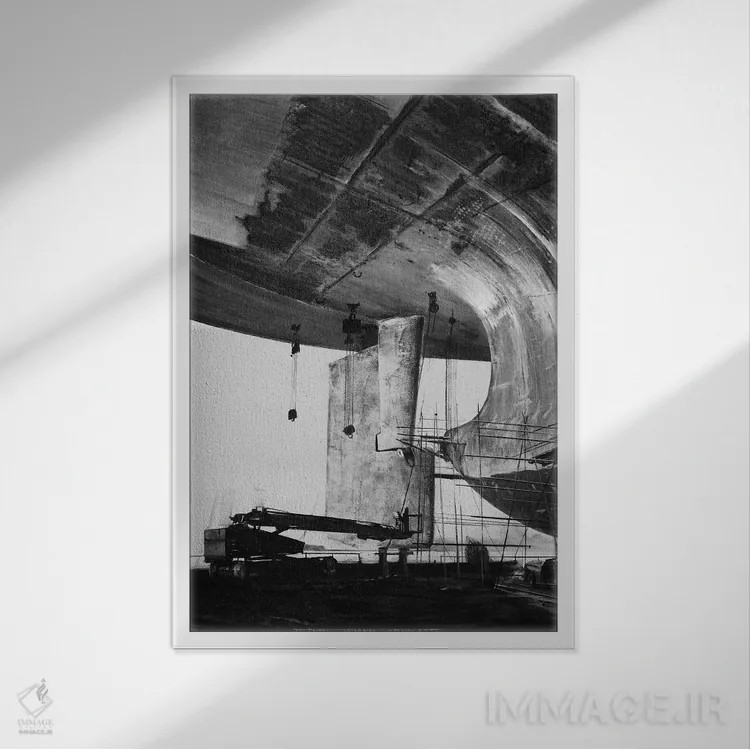 تابلو دکوراتیو سیلوئت اثر یوهان زلنین - نمای قابدار سفید