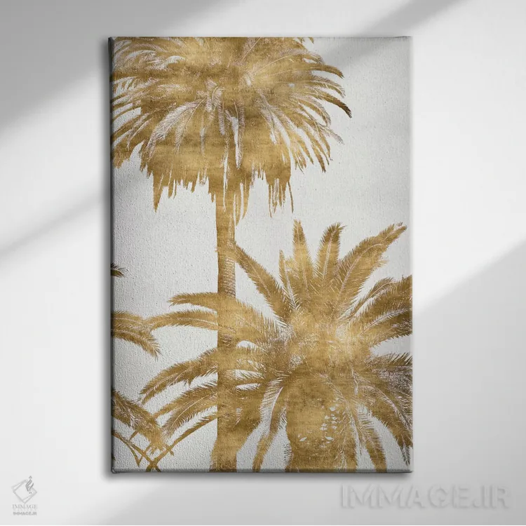 تابلوی نخل های طلایی IV اثر کیت بنت - نمای روبهرو روی دیوار