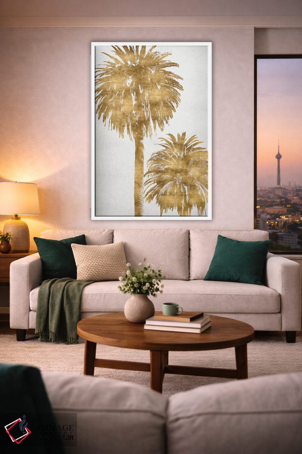 تابلوی نخل های طلایی III اثر کیت بنت - D1W