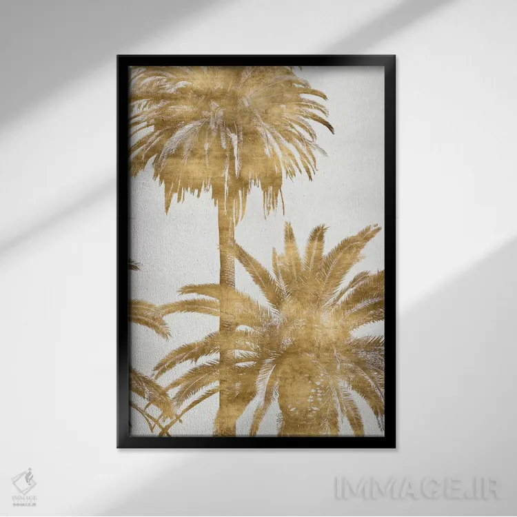 تابلوی نخل های طلایی IV اثر کیت بنت - نمای قابدار مشکی
