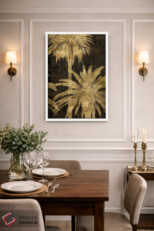 تابلو مدرنی نخل های طلایی II اثر کیت بنت - D1W