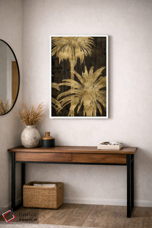 تابلو مدرنی نخل های طلایی II اثر کیت بنت - D3W