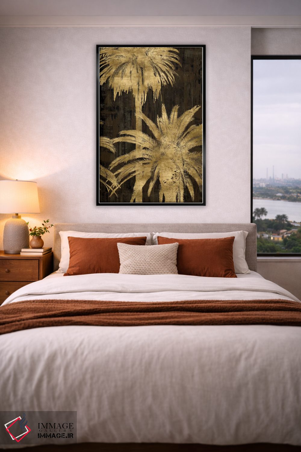 تابلو مدرنی نخل های طلایی II اثر کیت بنت - D5B
