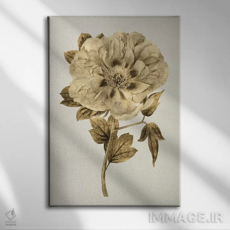 تابلو مدرن لاله طلایی I اثر کیت بنت - نمای روبهرو روی دیوار