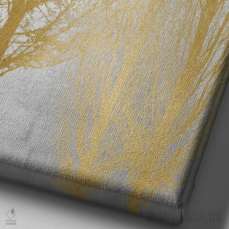 تابلو مدرنی درخت طلایی I اثر کیت بنت - نمای نزدیک بافت بوم