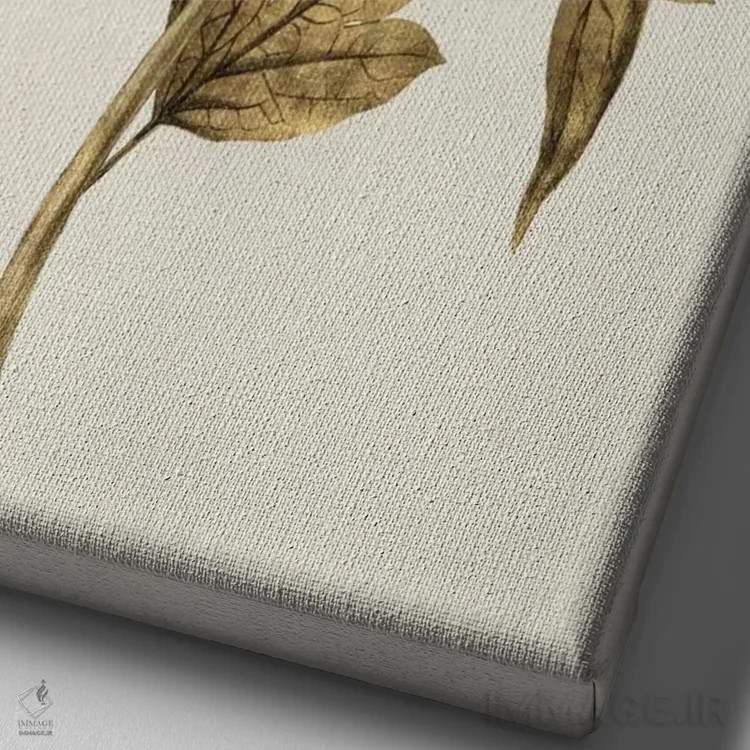 تابلو مدرن لاله طلایی I اثر کیت بنت - نمای نزدیک بافت بوم