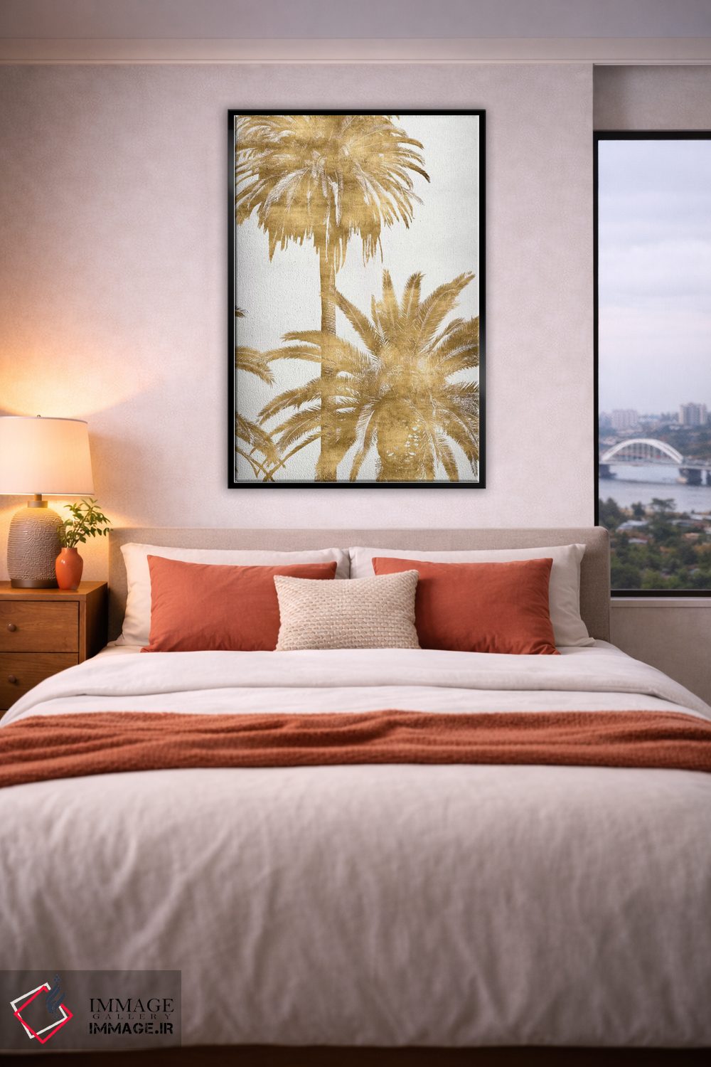 تابلوی نخل های طلایی IV اثر کیت بنت - D4B