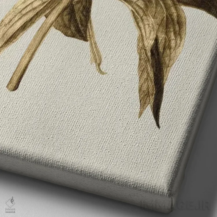 تابلو دکوراتیو لاله طلایی II اثر کیت بنت - نمای نزدیک بافت بوم