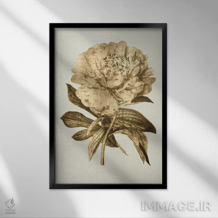 تابلو دکوراتیو لاله طلایی II اثر کیت بنت - نمای قابدار مشکی