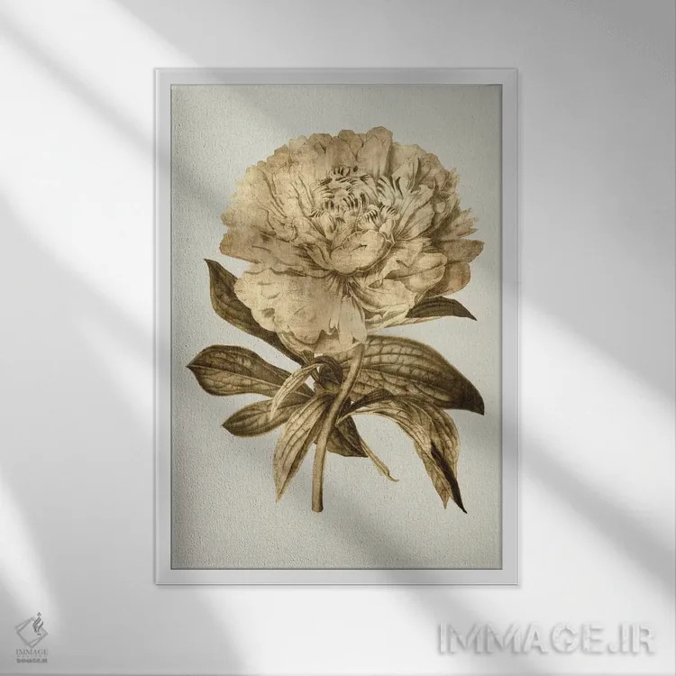 تابلو دکوراتیو لاله طلایی II اثر کیت بنت - نمای قابدار سفید