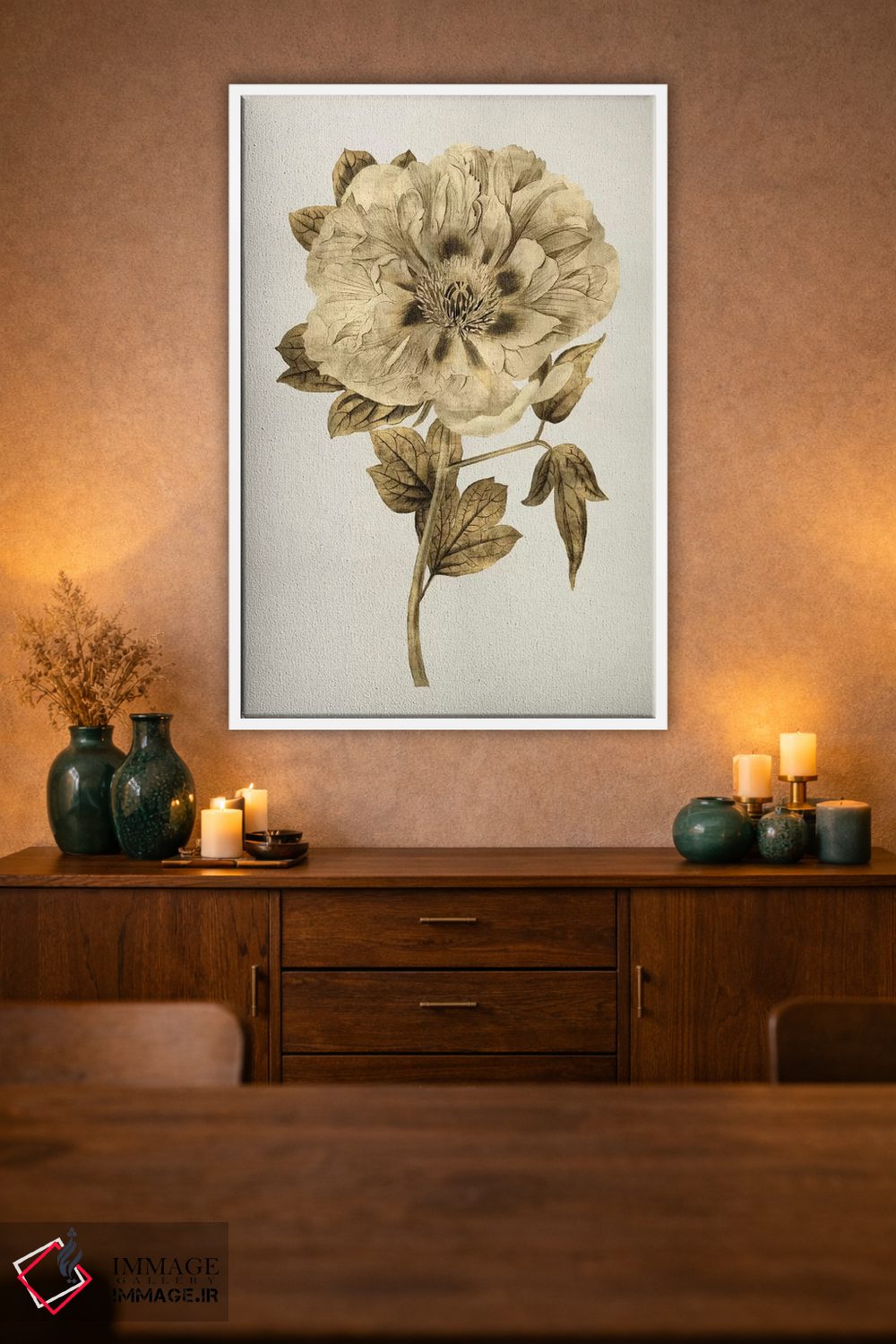 تابلو مدرن لاله طلایی I اثر کیت بنت - D1W