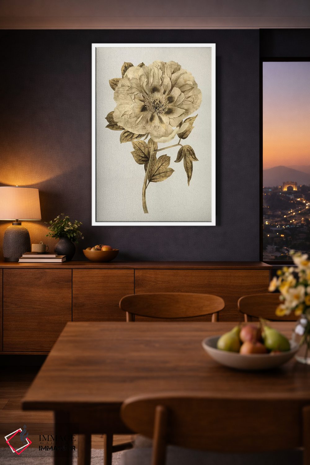 تابلو مدرن لاله طلایی I اثر کیت بنت - D3W