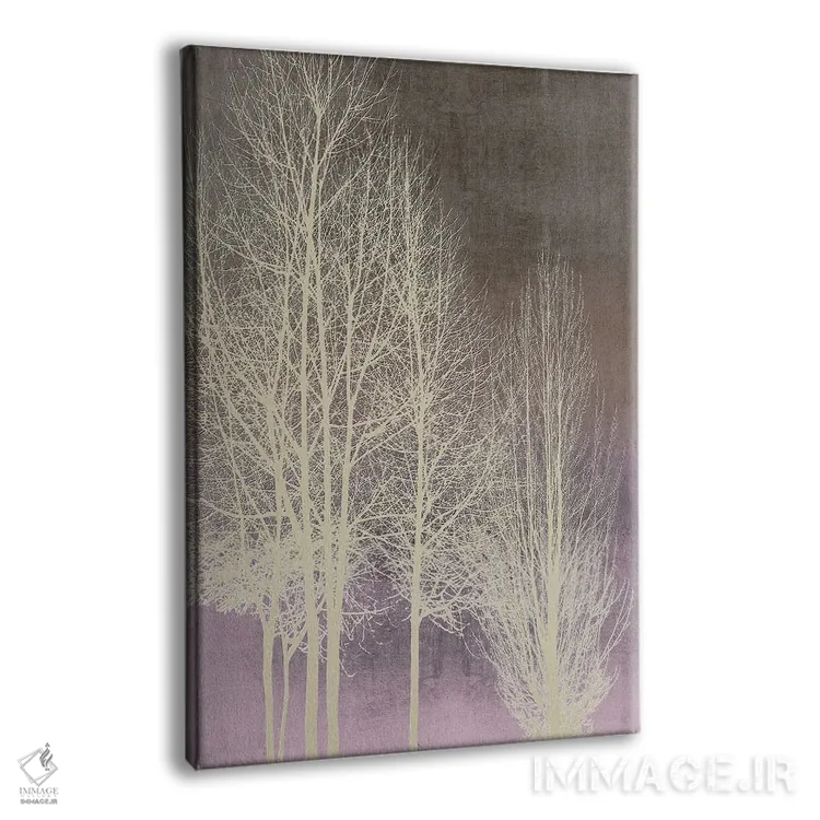 تابلو مدرن درختان روی پنل صورتی I اثر کیت بنت - نمای پرسپکتیو محصول