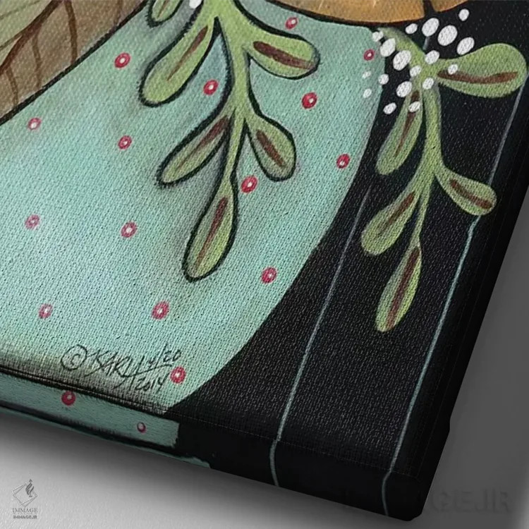 تابلو دکوراتیو گل آرایی کلاسیک اثر کارلا جرارد - نمای نزدیک بافت بوم