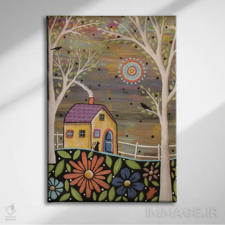 تابلو دکوراتیو شب بهاری اثر کارلا جرارد - نمای روبهرو روی دیوار