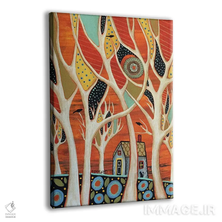 تابلو دکوراتیو درختان سفید I اثر کارلا جرارد - نمای پرسپکتیو محصول