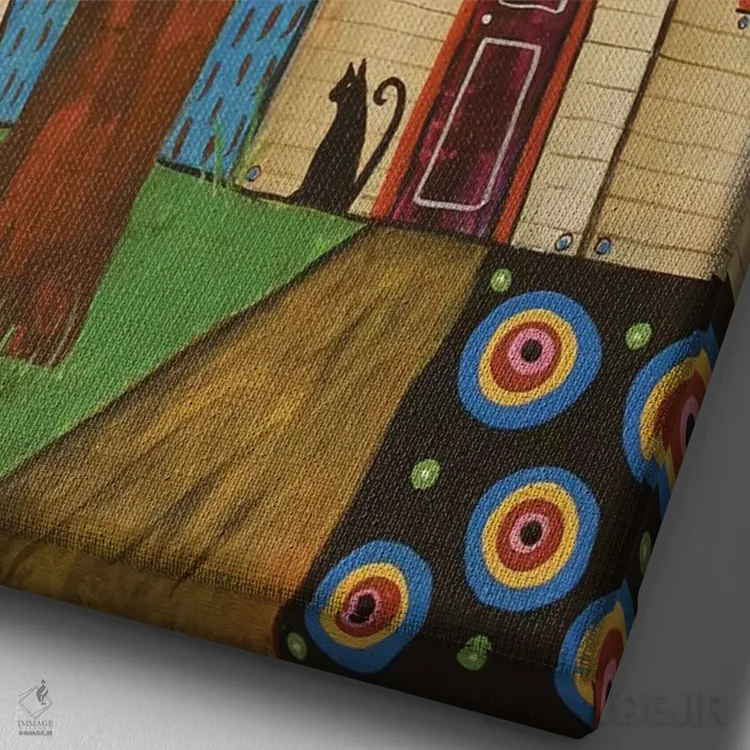 تابلو دکوراتیو بهار خوش آمدی اثر کارلا جرارد - نمای نزدیک بافت بوم