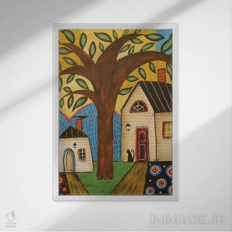 تابلو دکوراتیو بهار خوش آمدی اثر کارلا جرارد - نمای قابدار سفید