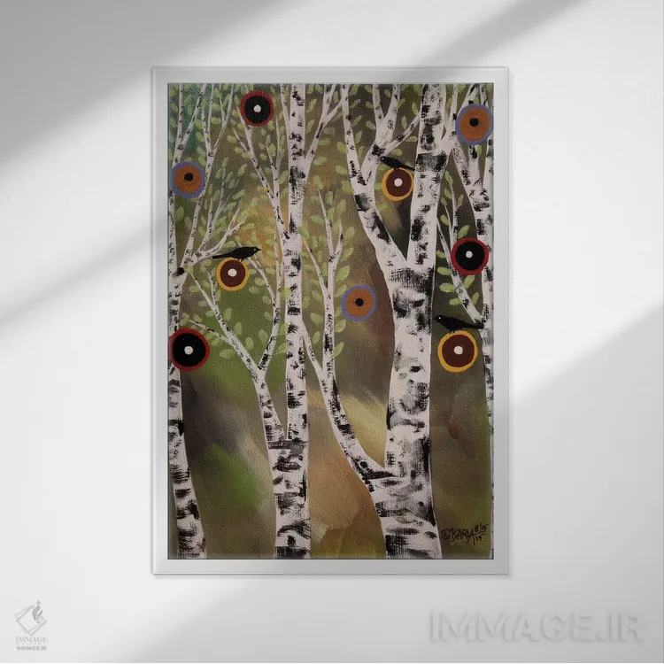 تابلو دکوراتیو توس ها I اثر کارلا جرارد - نمای قابدار سفید