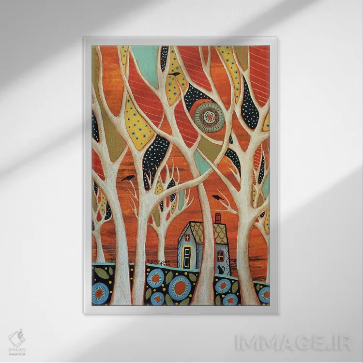 تابلو دکوراتیو درختان سفید I اثر کارلا جرارد - نمای قابدار سفید