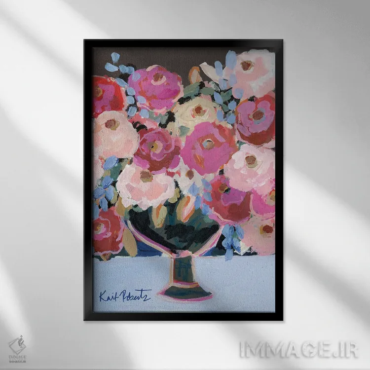 تابلو دکوراتیو شکوفا شدن در تاریکی اثر کیت رابرتس - نمای قابدار مشکی
