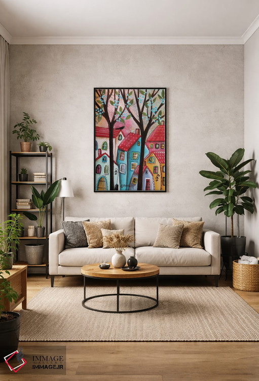 تابلو دکوراتیو سقف های قرمز اثر کارلا جرارد - D1B