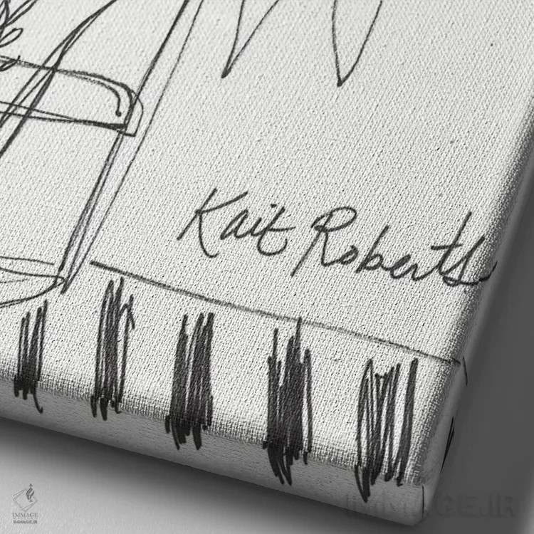 تابلو مینیمال صبح بخیر اثر کیت رابرتس - نمای نزدیک بافت بوم