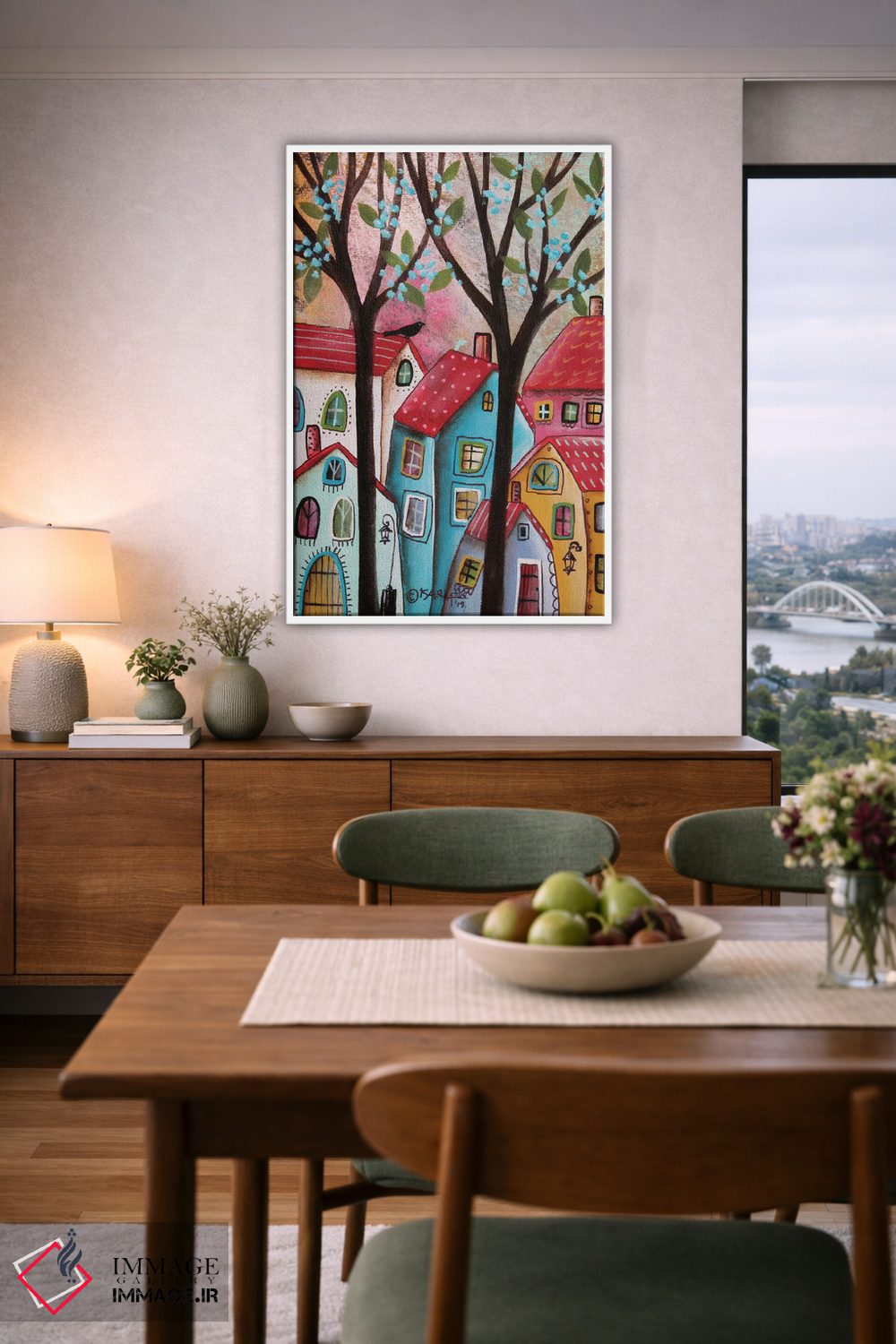 تابلو دکوراتیو سقف های قرمز اثر کارلا جرارد - D6W