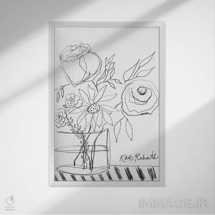 تابلو مینیمال صبح بخیر اثر کیت رابرتس - نمای قابدار سفید