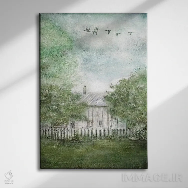 تابلو دکوراتیو خانه قدیمی بهاری اثر کاترینا جونز - نمای روبهرو روی دیوار