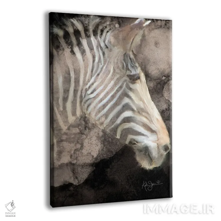 تابلو دکوراتیو پرتره یک گورخر اثر کاترینا جونز - نمای پرسپکتیو محصول