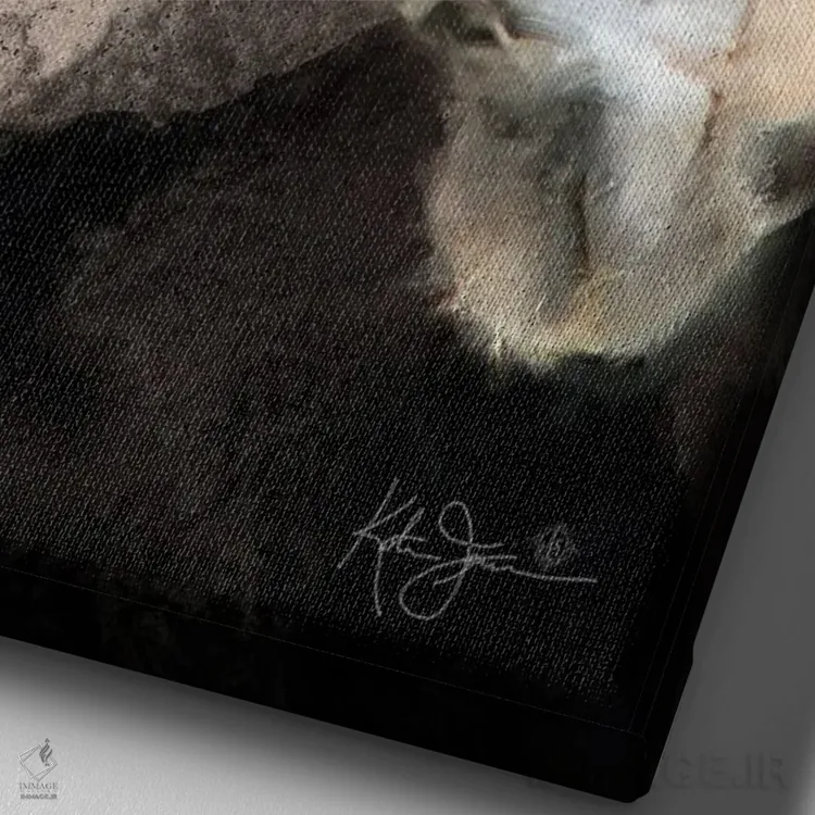 تابلو دکوراتیو پرتره یک گورخر اثر کاترینا جونز - نمای نزدیک بافت بوم