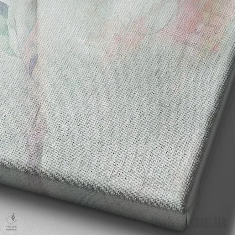 تابلو مدرن جفت گل آلاله اثر کاترینا جونز - نمای نزدیک بافت بوم