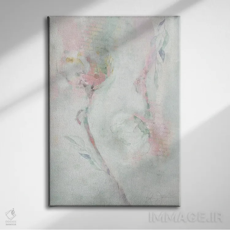 تابلو مدرن جفت گل آلاله اثر کاترینا جونز - نمای روبهرو روی دیوار