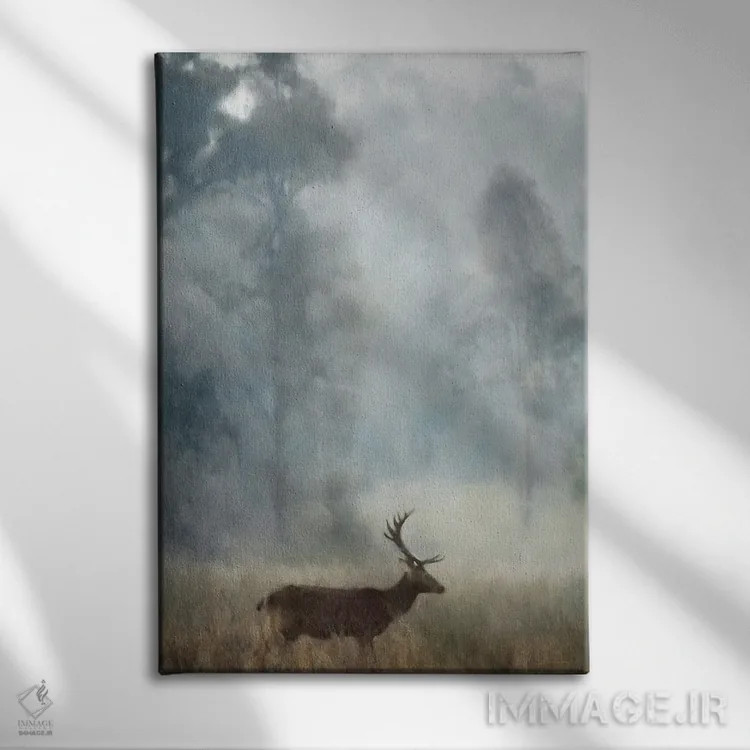 تابلو دکوراتیو گوزن نر اثر کاترینا جونز - نمای روبهرو روی دیوار