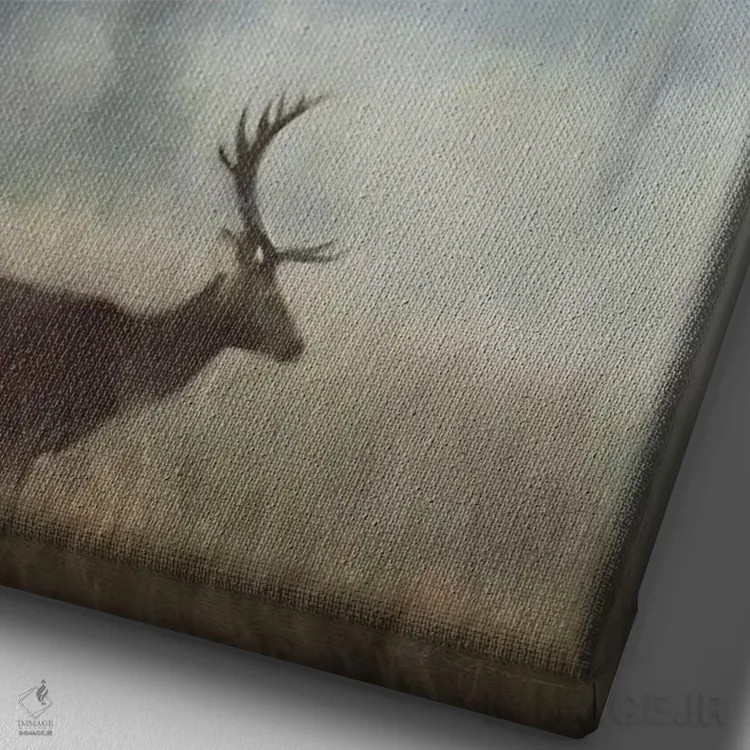 تابلو دکوراتیو گوزن نر اثر کاترینا جونز - نمای نزدیک بافت بوم