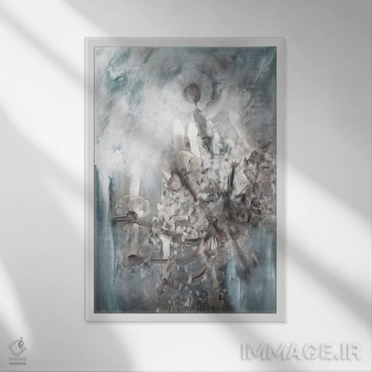 تابلو مدرن فریز لوستر اثر کاترینا جونز - نمای قابدار سفید