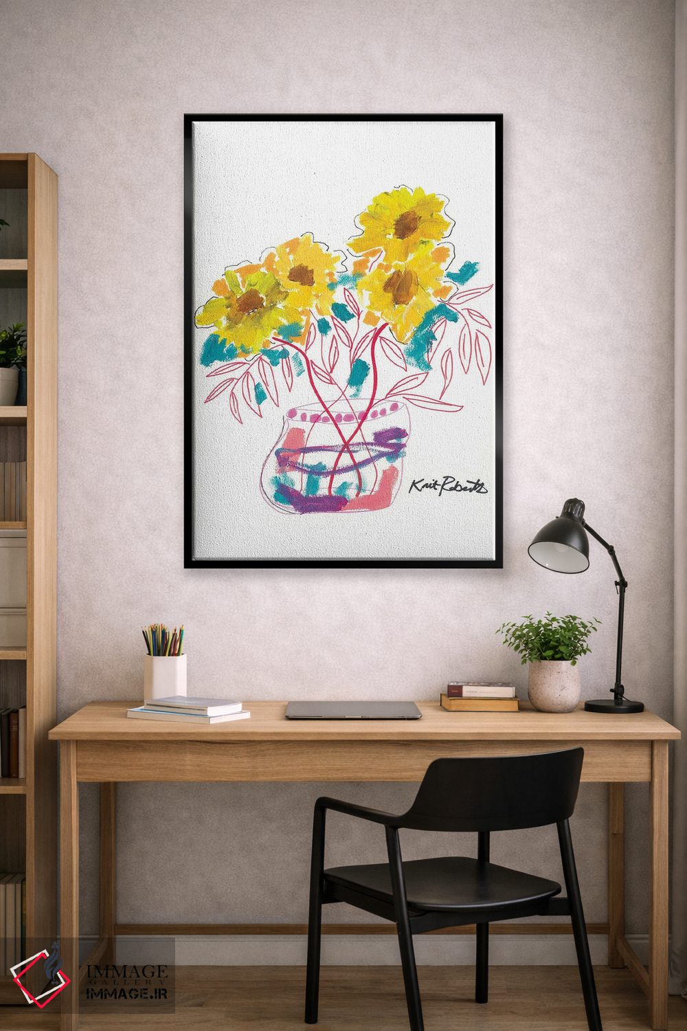 تابلو دکوراتیو شکوفه های آفتابی اثر کیت رابرتس - D2B