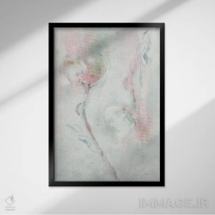 تابلو مدرن جفت گل آلاله اثر کاترینا جونز - نمای قابدار مشکی