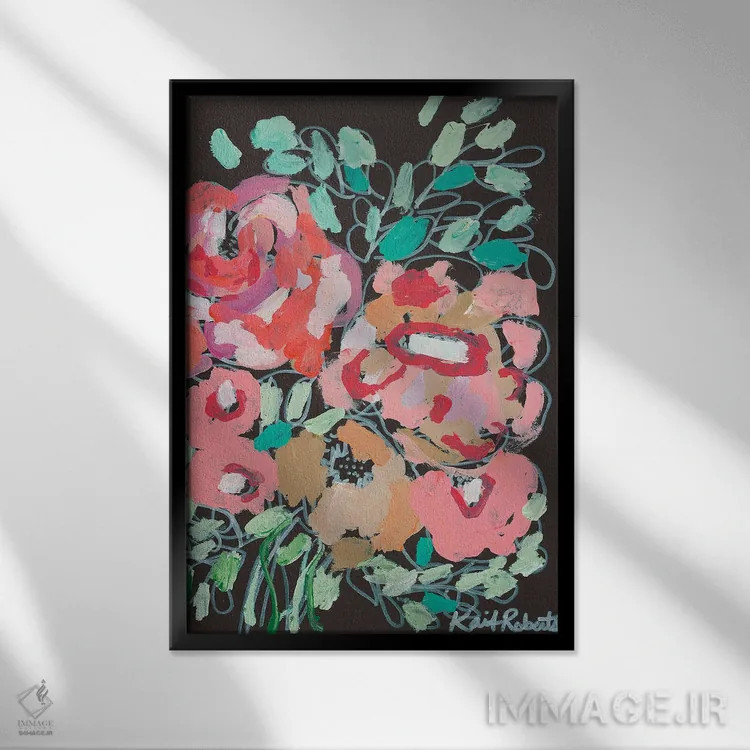 تابلو انتزاعی تو مرا شگفت زده می کنی اثر کیت رابرتس - نمای قابدار مشکی