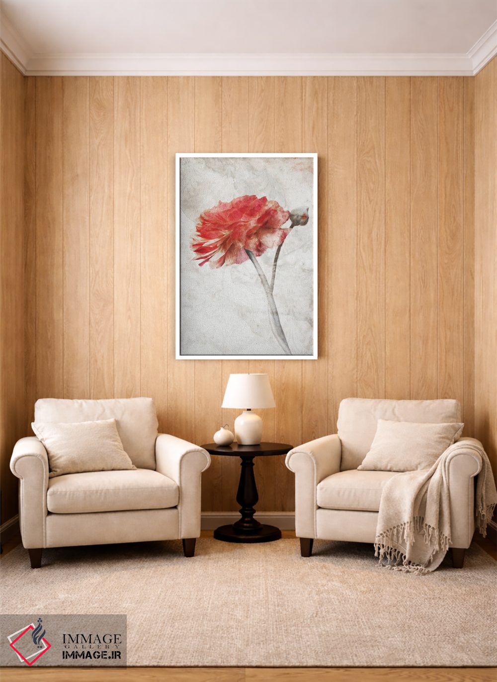 تابلو مدرن شکوفه سرخ خیره کننده اثر کاترینا جونز - D3W