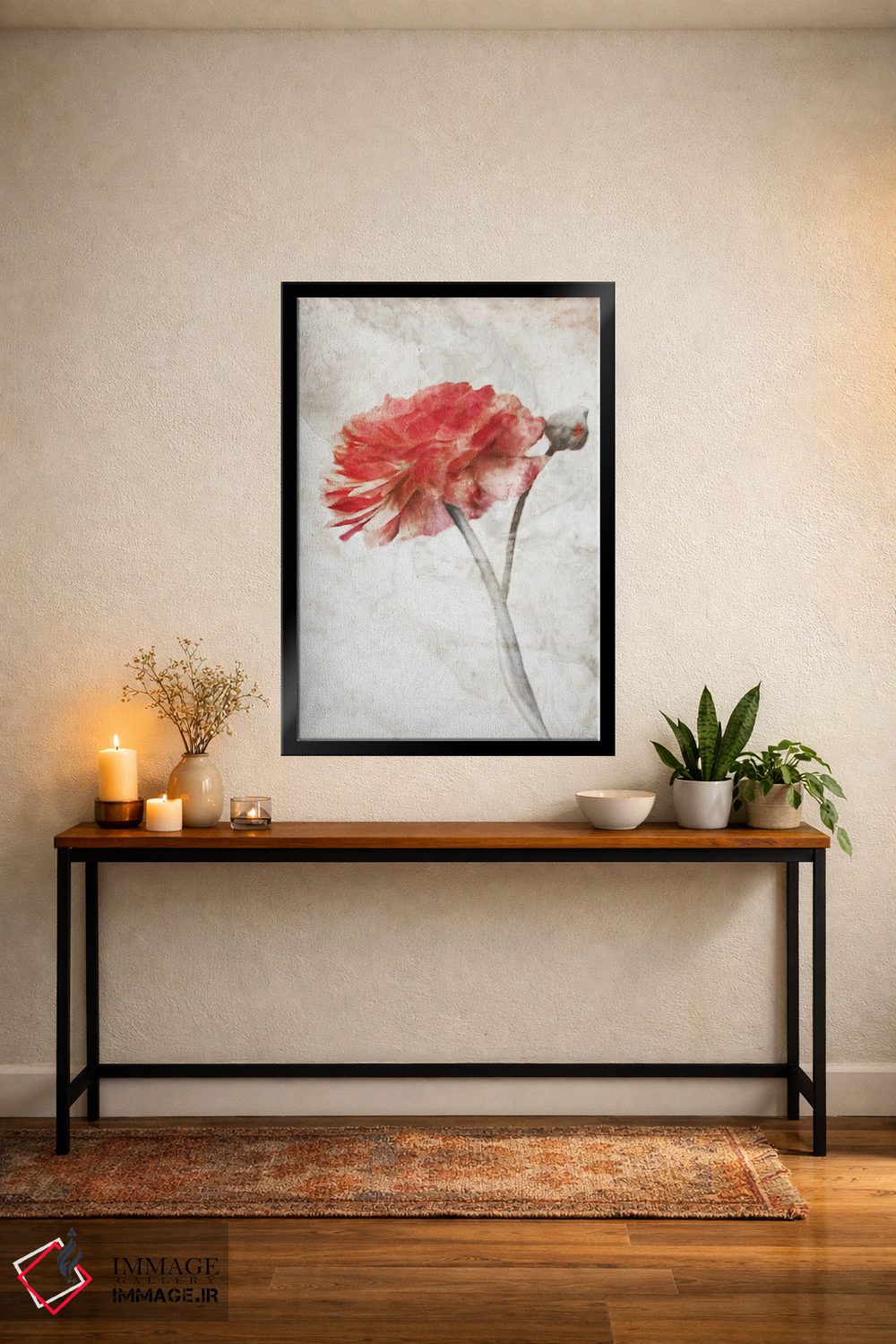 تابلو مدرن شکوفه سرخ خیره کننده اثر کاترینا جونز - D4B