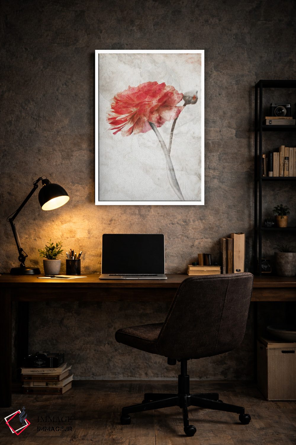تابلو مدرن شکوفه سرخ خیره کننده اثر کاترینا جونز - D6W